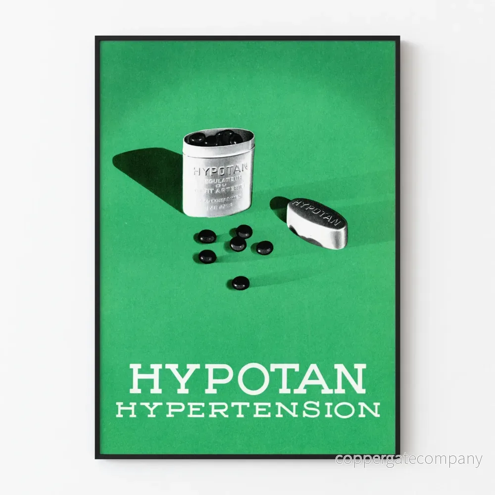 Vintage reklamposter Hypotan för väggdekoration