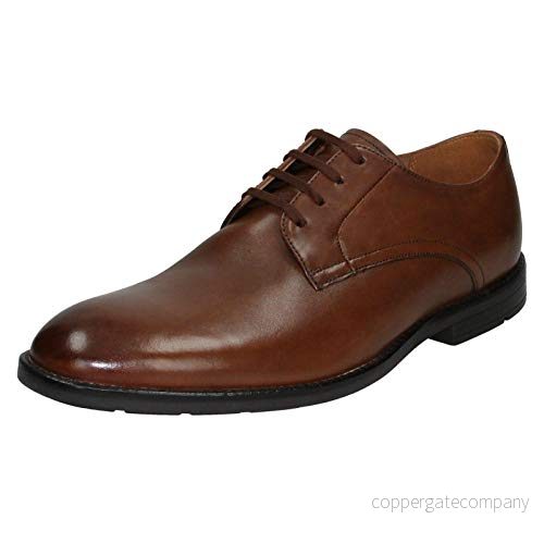 Clarks Ronnie Walk herr Derbyskor, Brown British Tan Leather, 45 EU 5050408170732