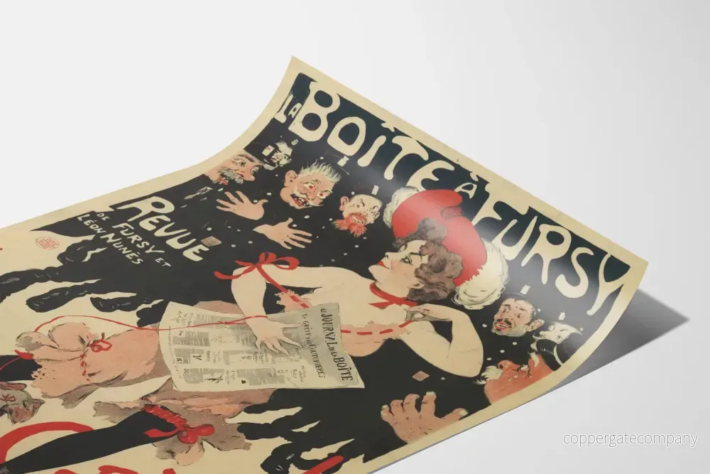 Vintageposter La Boîte à Fursy Revue Vive la Grève - Bild 3