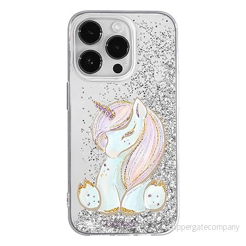 ERT GROUP mobiltelefonfodral för Apple Iphone 14 PRO originalt och officiellt licensierat Babaco mönster Unicorn 002 optimalt anpassad till formen på mobiltelefonen, med glitter overflow effekt 5905511609191