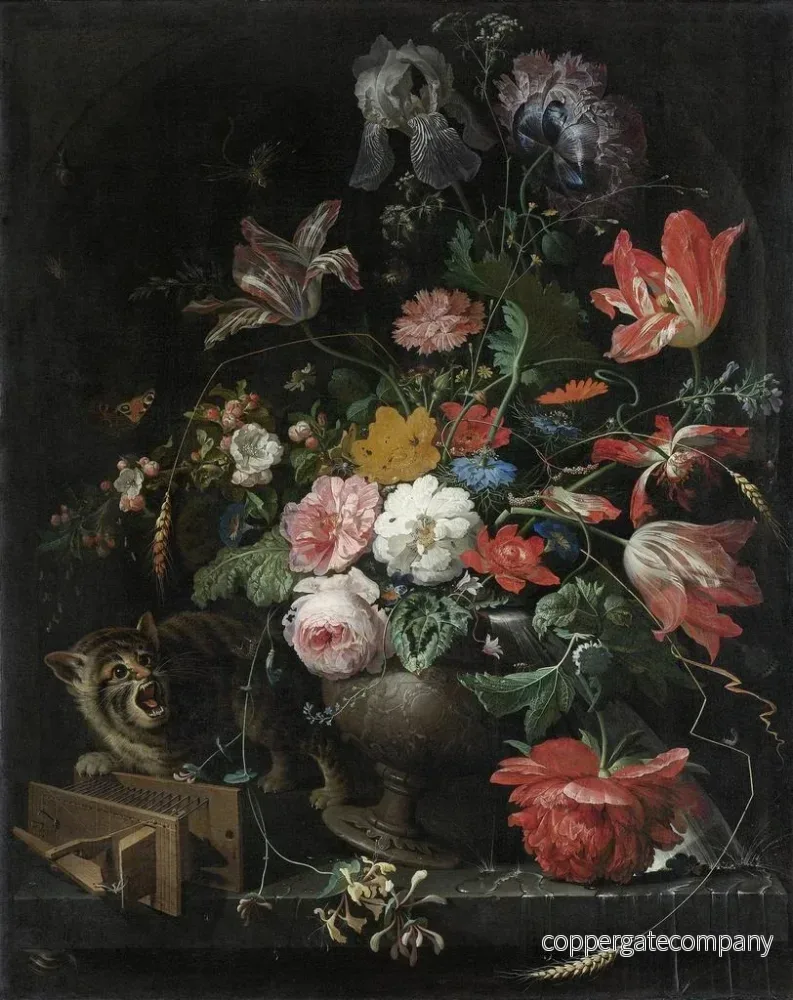 Målning Le Bouquet renversé - Abraham Mignon | Konsttryck - Bild 2