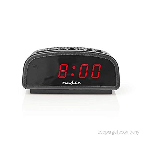 NEDIS CLDK008BK Digitala skrivbordsväckarklockor Bordsskiva Digital väckarklocka, LED skärm, repeteringsfunktion, Svart 5412810273881