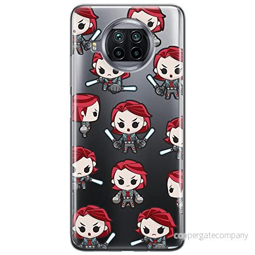 ERT GROUP mobiltelefonfodral för Xiaomi MI 10T LITE/REDMI NOTE 9 PRO 5G originalt och officiellt licensierat Marvel mönster Black Widow 013, gedeeltelijk transparant 5904805235207