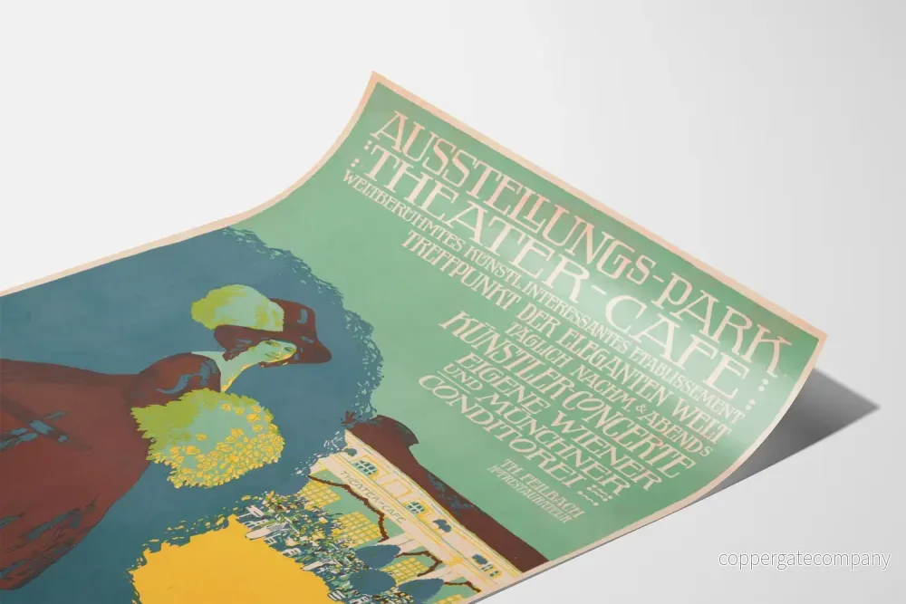 Vintageposter för utställningsparken teatercafé elegant väggdekoration - Bild 3