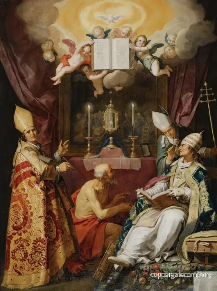 Målning Les quatre Pères de l'Église latine - Abraham Bloemaert | Konsttryck - Bild 2