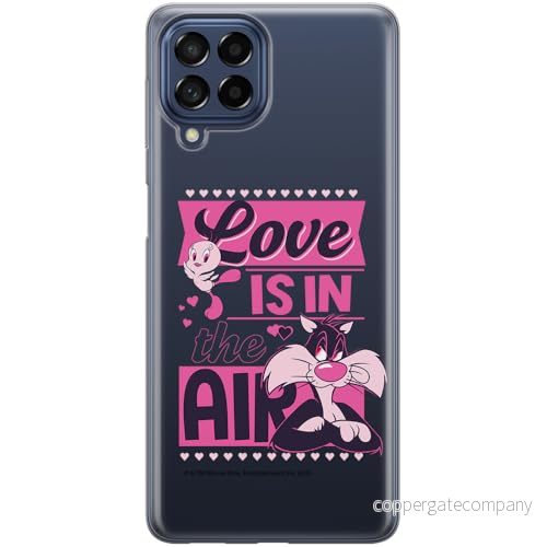 ERT GROUP mobiltelefonfodral för Samsung M53 5G originalt och officiellt licensierat Looney Tunes mönster Sylvester & Tweety 007 anpassad till formen på mobiltelefonen, gedeeltelijk transparant 5905795123970