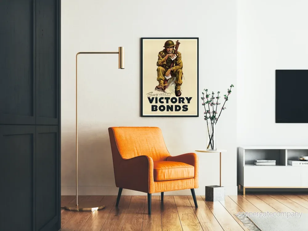 Vintageposter med Kanadensisk soldat och segerobligationer - Bild 2