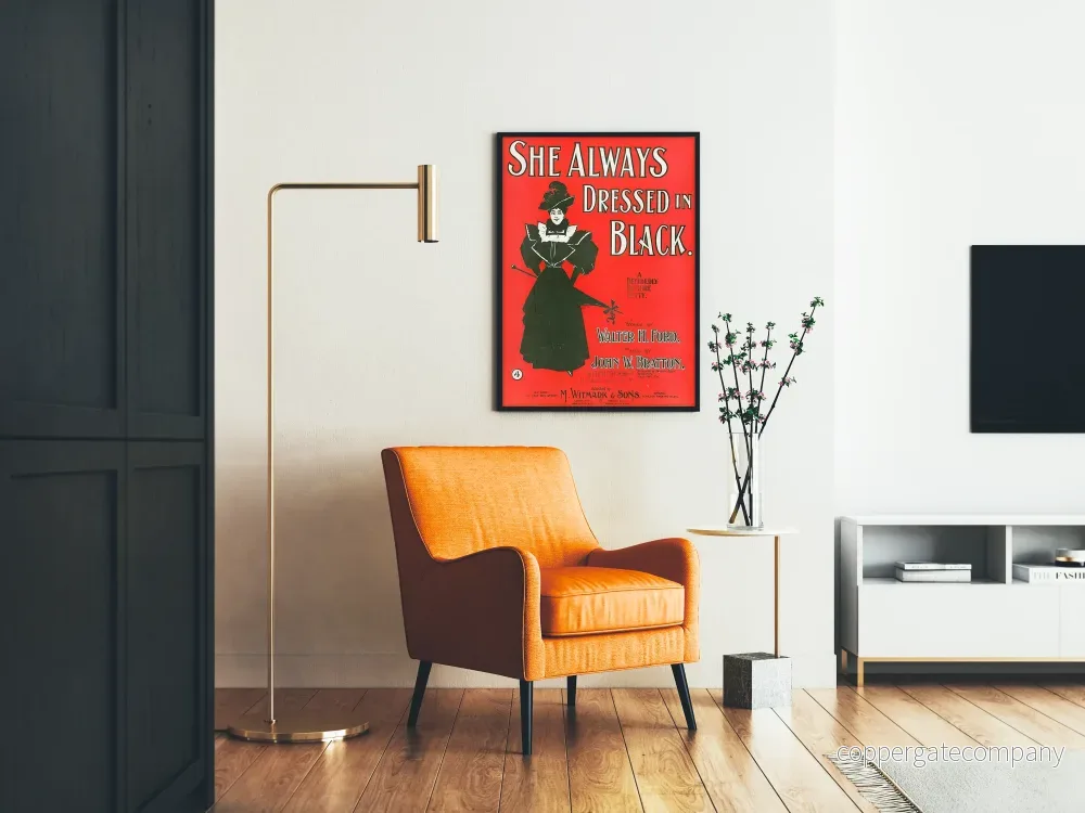Vintageposter She Always Dressed in Black - Stil och Retro Elegans - Bild 2