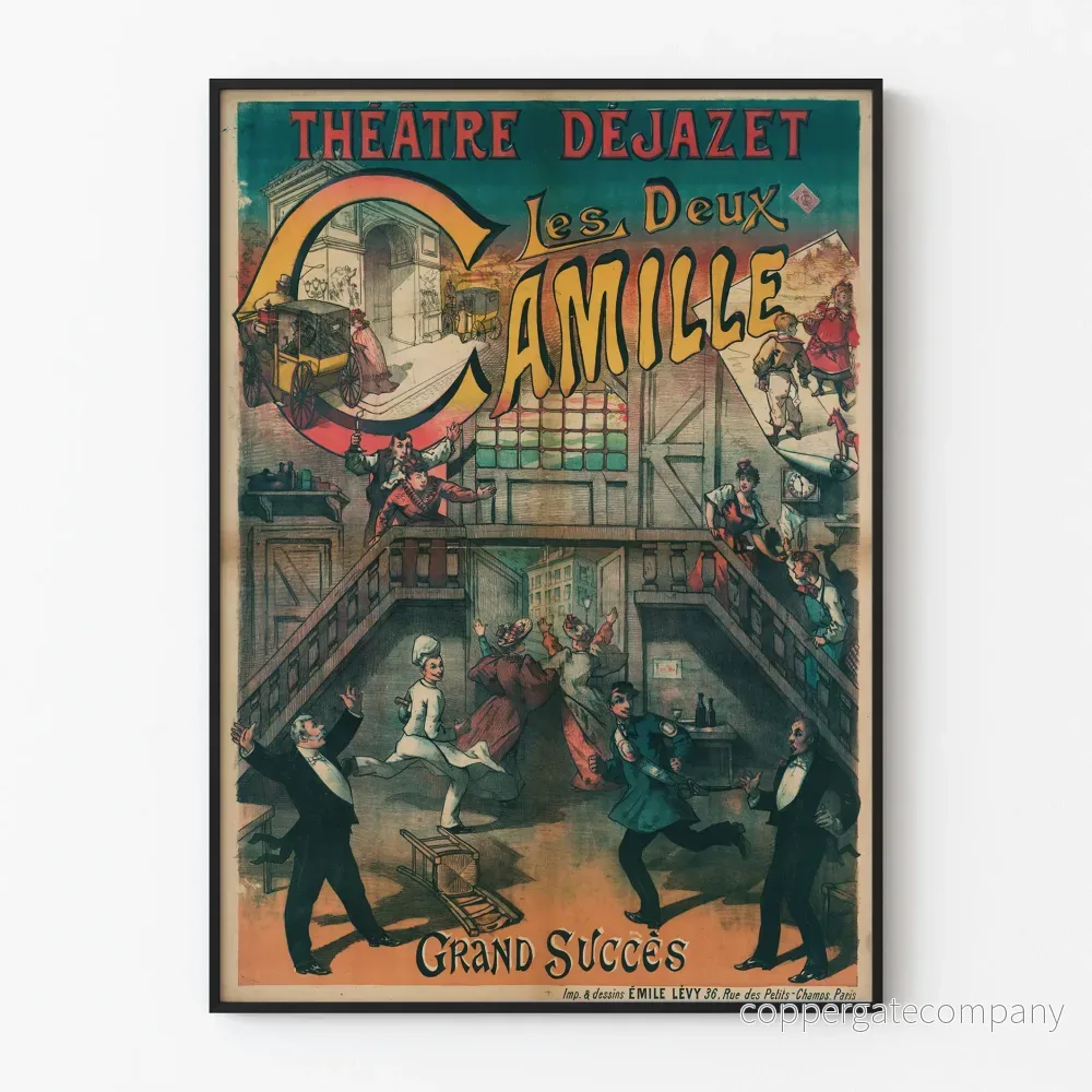 Teateraffisch Déjazet Les Deux Camille Storsuccé - Vintage Väggdekoration