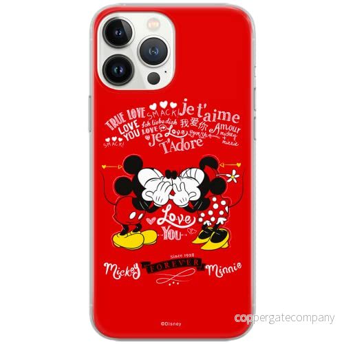ERT GROUP mobiltelefonfodral för Iphone 13 PRO originalt och officiellt licensierat Disney mönster Mickey and Minnie 005 Vit optimalt anpassad, fodral tillverkad av TPU plast 5903932875959