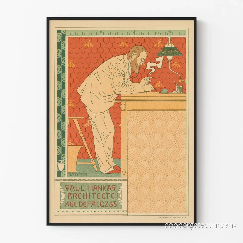 Dekorativ poster av Paul Hankar, arkitekt, i jugendstil