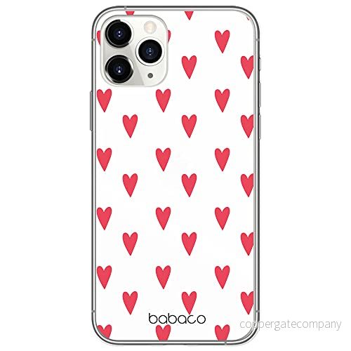 ERT GROUP mobiltelefonfodral för Apple Iphone 11 PRO MAX originalt och officiellt licensierat Babaco mönster Hearts 004 Vit optimalt anpassad till formen på mobiltelefonen, gedeeltelijk transparant 5904805017469