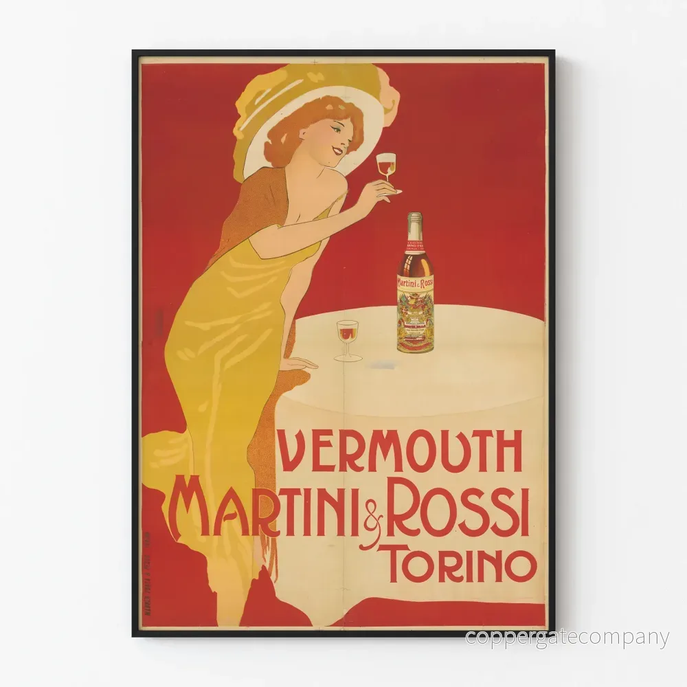 Vintageposter för Vermouth Martini & Rossi Torino - Retro väggdekoration