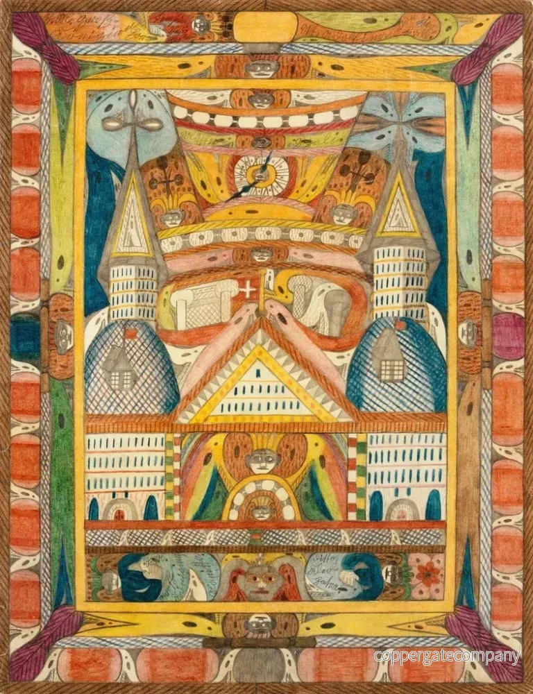 Målning LeantikaRiesenGrandHottell à LionSee Indien - Adolf Wölfli - Bild 2