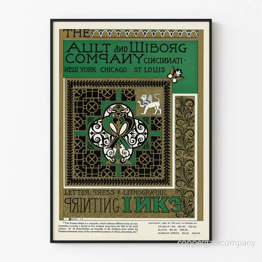 Vintage reklamposter för Ault and Wiborg Company - Art déco väggdekoration