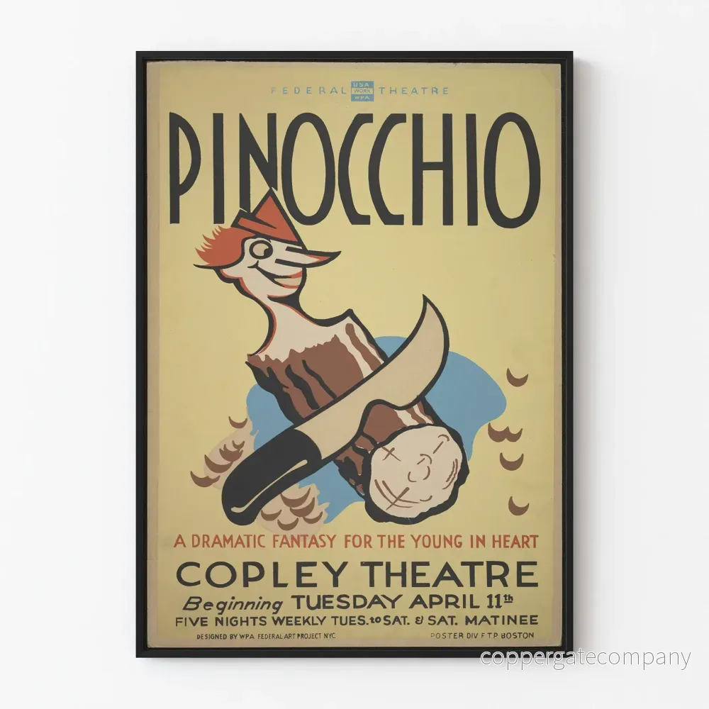 Vintageposter Pinocchio – Klassisk teater väggdekoration