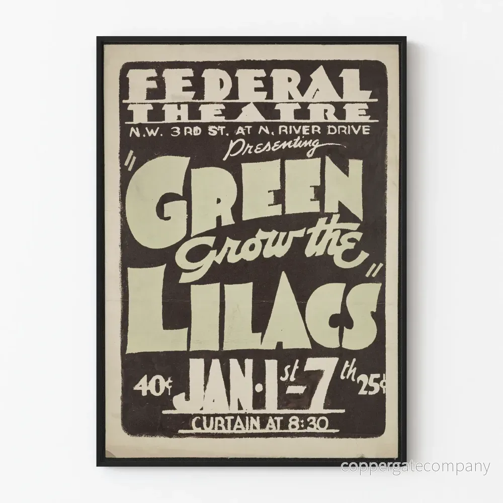 Retro poster Green Grow the Lilacs Federal Theatre