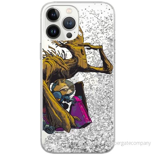 ERT GROUP mobiltelefonfodral för Apple Iphone 13 originalt och officiellt licensierat Marvel mönster Guardians of the Galaxy 003 Vit anpassad till formen på mobiltelefonen, med glitter overflow effekt 5904805328442