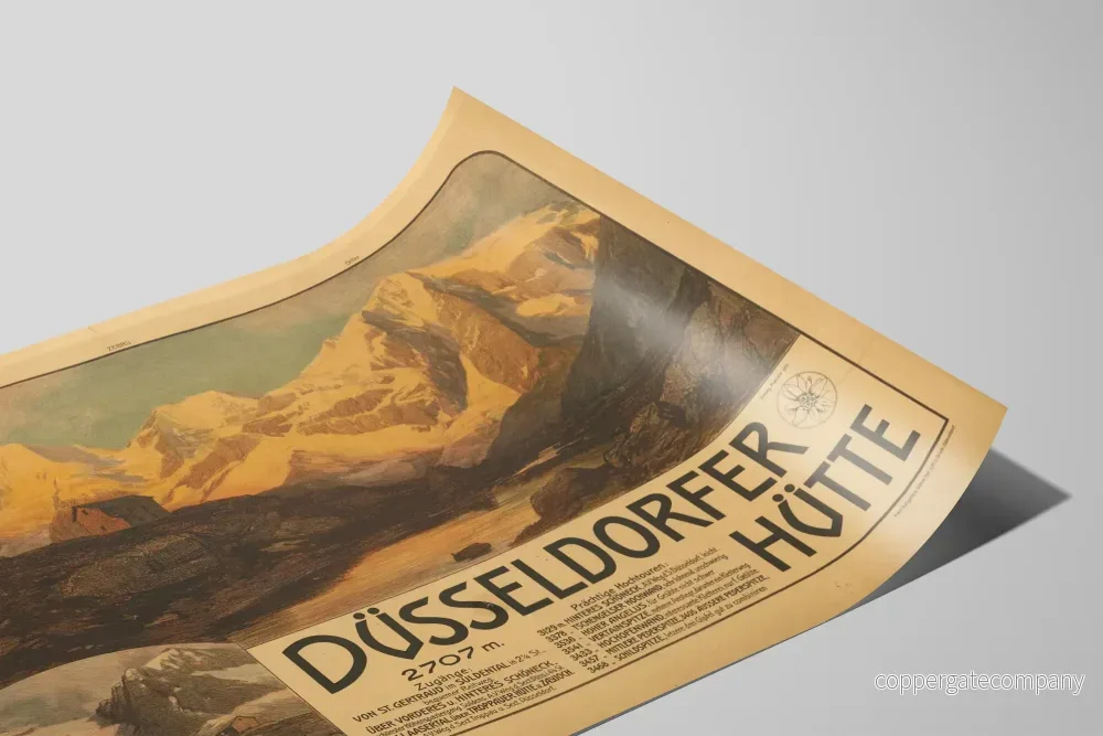 Vintageposter av Dusseldorfer Hütte i bergen - Bild 2