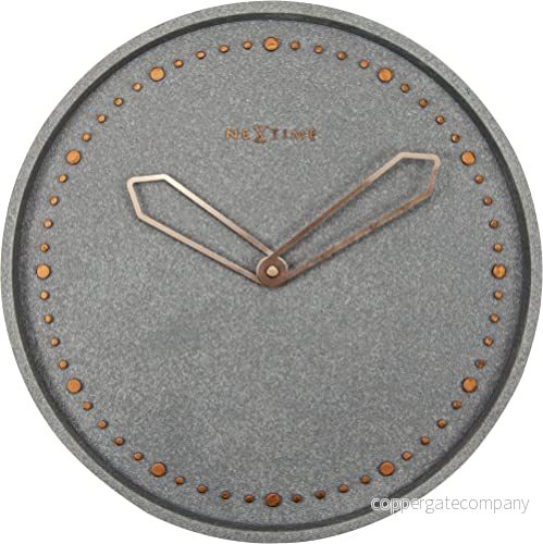 NeXtime väggklocka "CROSS", ljudlös, rund, sten/metall, grå, ø 35 cm 8717713018575