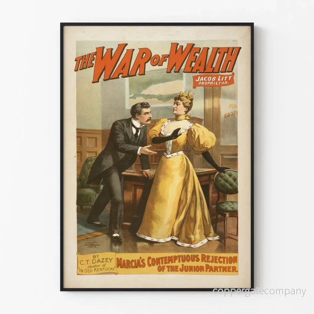 Vintageposter The War of Wealth - Retro väggdekoration