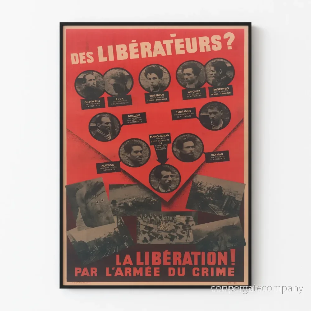 Vintagepropagandaposter « Frigörarna? » Historisk väggdekoration