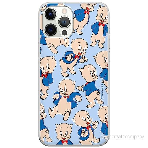 ERT GROUP mobiltelefonfodral för Iphone 12/12 PRO originalt och officiellt licensierat Looney Tunes mönster Porky Pig 001 anpassad till formen på mobiltelefonen, fodral tillverkad av TPU plast 5905511615567