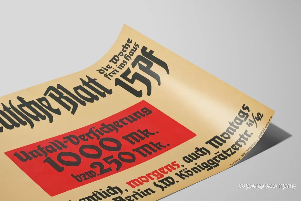 Vintageposter Das Deutsche Blatt - Tysk reklam i svart och rött - Bild 2