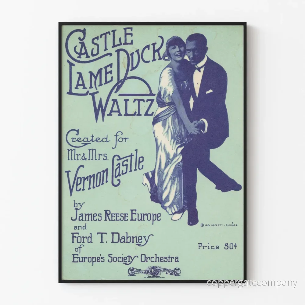 Vintageposter av Partition Castle Lame Duck Waltz 1913