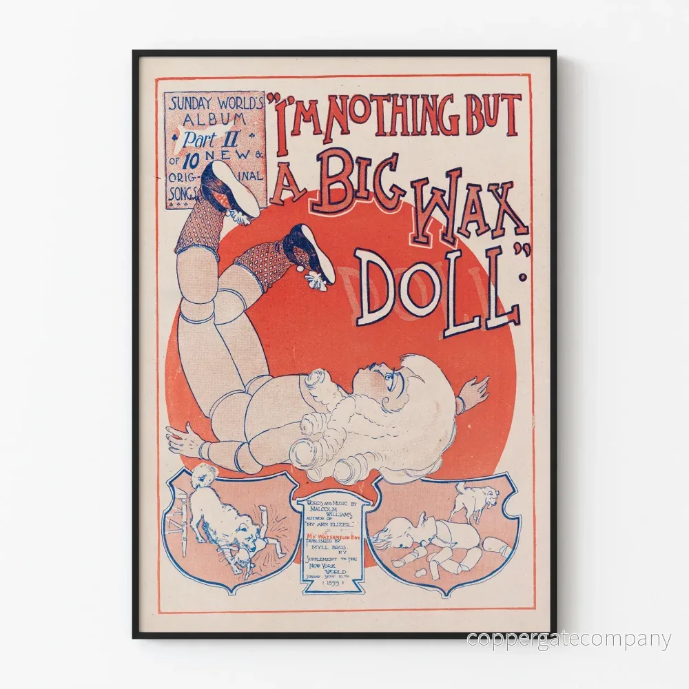 Vintageposter I'm Nothing But a Big Wax Doll - Konstnärlig väggdekoration