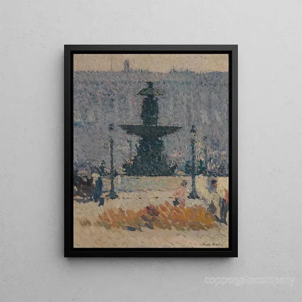 Målning En av fontänerna på Place de la Concorde, Paris – Henri Martin Målning En av fontänerna på Place de la Concorde, Paris – Henri Martin