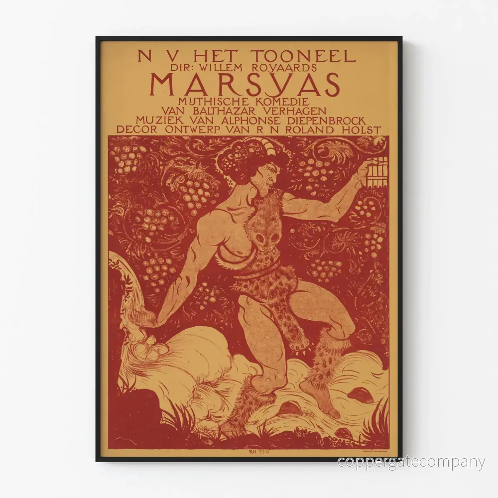 Vintageposter Marsyas dekorativ för väggdekoration