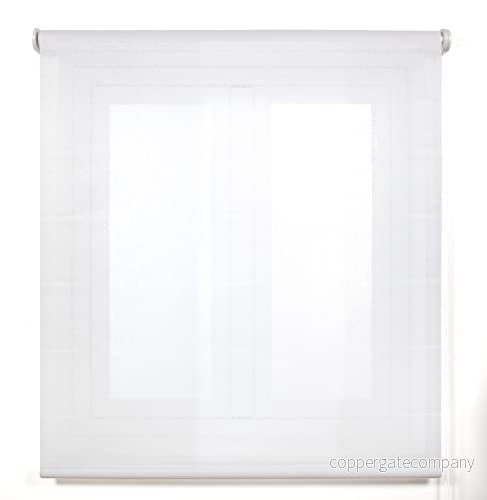 Blindecor Belmont rullhylla glänsande genomskinligt tyg vit, 150 x 270 cm (bredd per höjd). Tygstorlek 147 265 8434363415867