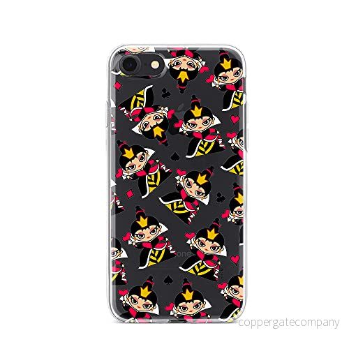 ERT GROUP mobiltelefonfodral för Iphone 7/8/ SE 2/ 3 originalt och officiellt licensierat Disney mönster Queen of Hearts 002 anpassad till formen på mobiltelefonen, gedeeltelijk transparant 5905131432728