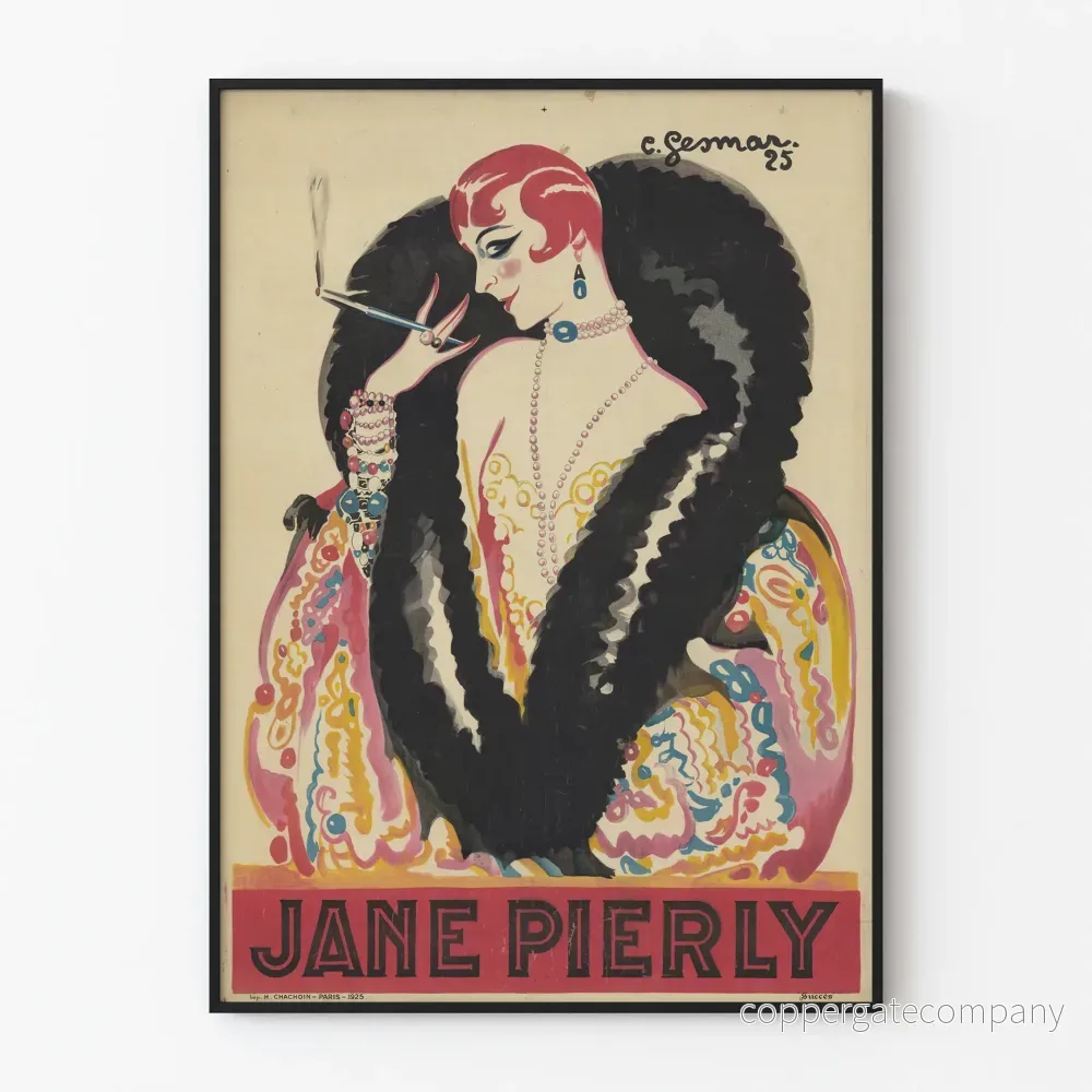 Vintageposter Jane Pierly 1925 – Väggdekoration Art Déco