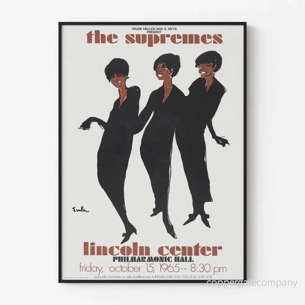 Vintageposter The Supremes vid Lincoln Center 1965