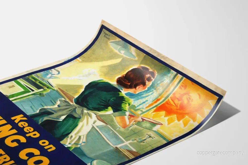 Vintageposter för energibesparing kol, gas, el och paraffin - Bild 3