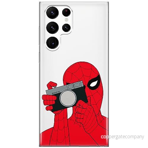 ERT GROUP mobiltelefonfodral för Samsung S22 ULTRA originalt och officiellt licensierat Marvel mönster Spider Man 026 optimalt anpassad till formen på mobiltelefonen, gedeeltelijk transparant 5905795002572