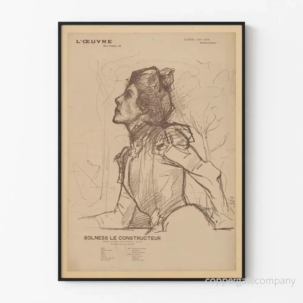 Gammal poster Solness byggmästare 1897–1898