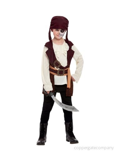Dark Spirit Pirate Costume, Brown, Tunic & Hat, (L) 5059513015877
