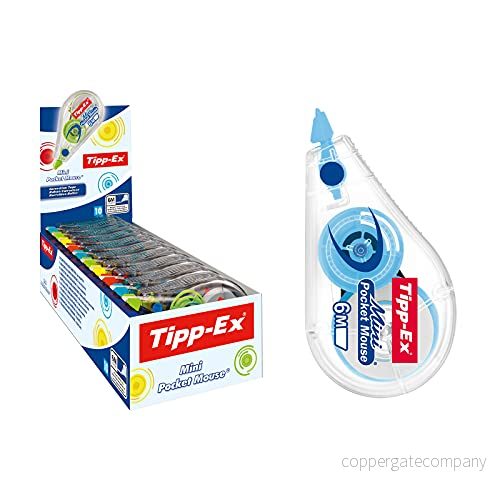Tipp Ex Korrigeringsroller mini fickmus i 4 färger, 6 m x 5 mm, förpackning med 10, perfekt för skolväska, inskolning och skolstart 3086123379855