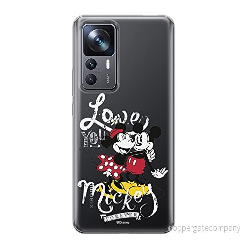 ERT GROUP mobiltelefonfodral för Xiaomi 12T/12T pro/K50 Ultra originalt och officiellt licensierat Disney mönster Mickey & Minnie 001 anpassad till formen på mobiltelefonen, gedeeltelijk transparant 5905511576226