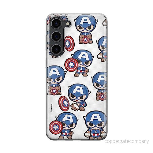 ERT GROUP mobiltelefonfodral för Samsung S23 PLUS originalt och officiellt licensierat Marvel mönster Captain America 029 anpassad till formen på mobiltelefonen, fodral tillverkad av TPU plast 5905511451660