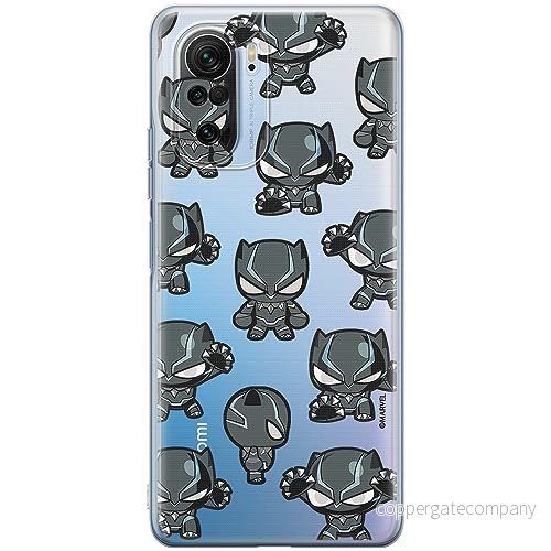 ERT GROUP mobiltelefonfodral för Xiaomi MI 11i/ REDMI K40/K40 PRO/POCO F3/ F3 PRO originalt och officiellt licensierat Marvel mönster Black Panther 016, gedeeltelijk transparant 5905511887315