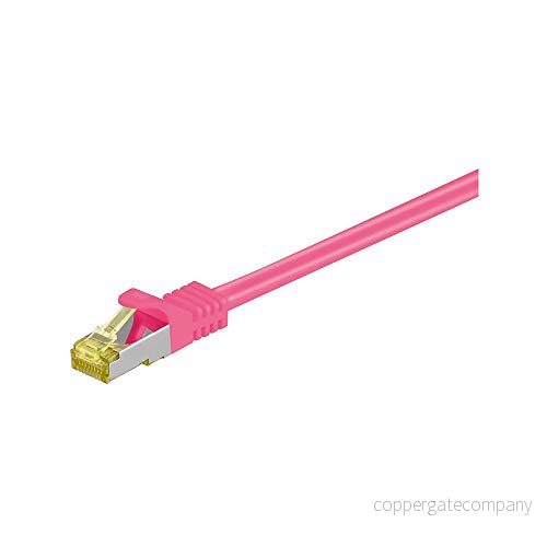 Pro RJ45 patch cord CAT 6A S/FTP (PiMF) 500 MHz with 7 raw cable Rosa 20 meter 4040849916595