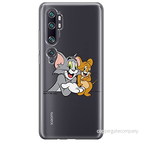 ERT GROUP mobiltelefonfodral för Xiaomi MI NOTE 10 / PRO originalt och officiellt licensierat Tom and Jerry mönster 005 anpassad till formen på mobiltelefonen, gedeeltelijk transparant 5904805249716
