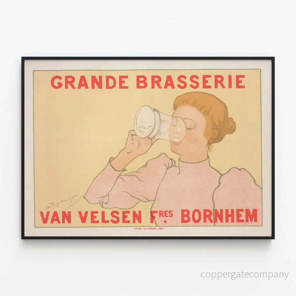 Vintageposter för stora bryggeriet Van Velsen Bröder Bornhem