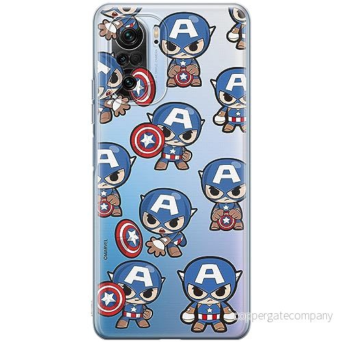 ERT GROUP mobiltelefonfodral för Xiaomi MI 11i/ REDMI K40/K40 PRO/POCO F3/ F3 PRO originalt och officiellt licensierat Marvel mönster Capitan America 029, gedeeltelijk transparant 5905511884987