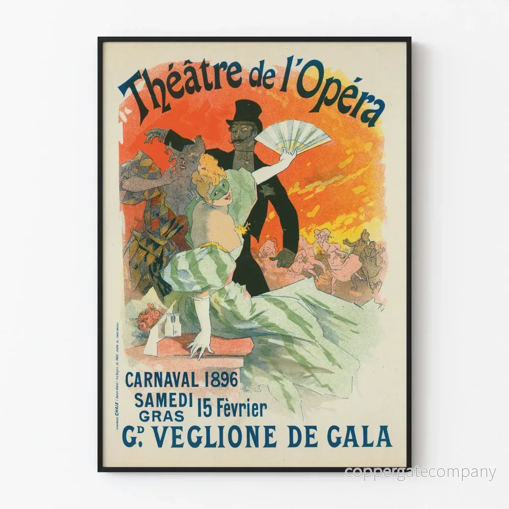Vintageaffisch Carnaval 1896 Operateatern - Retro väggdekoration