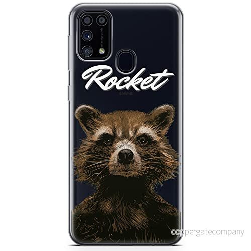 ERT GROUP mobiltelefonfodral för Samsung M31 originalt och officiellt licensierat Marvel mönster Rocket 006 optimalt anpassad till formen på mobiltelefonen, gedeeltelijk transparant 5904805477553